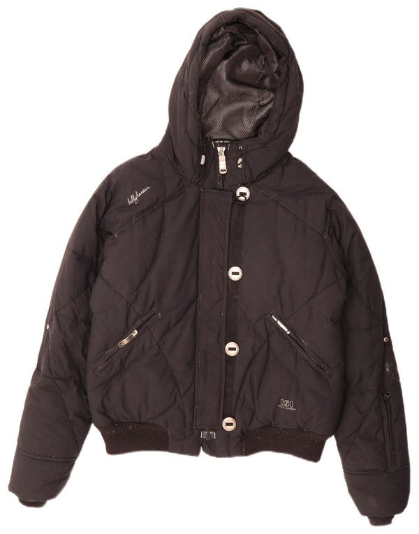 Damska wyściełana kurtka z kapturem Helly Hansen UK 14, średni czarny nylon