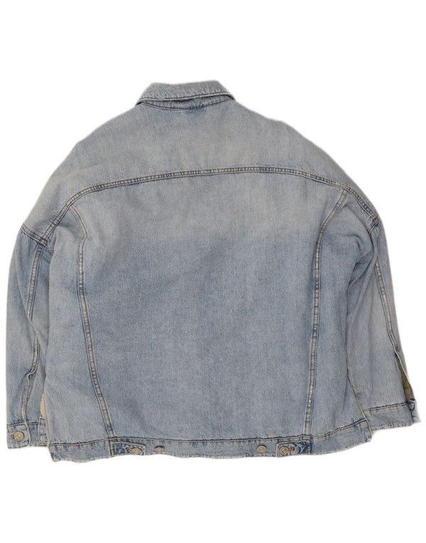 Damska kurtka jeansowa oversize Zara Sherpa UK 14, średni niebieski
