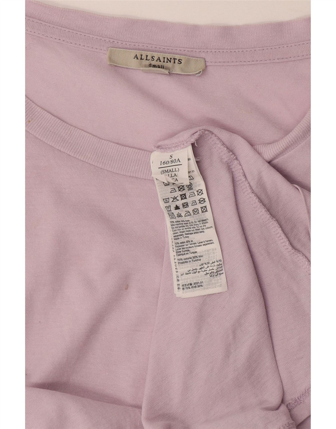 Damska kamizelka oversize All Saints Top UK 10, mała, fioletowa bawełna