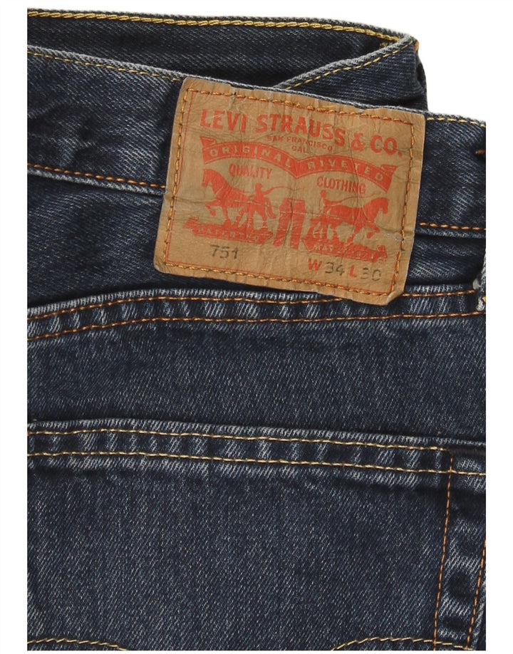 Męskie jeansy Levi's 751 Straight W34 L27 Niebieskie bawełniane