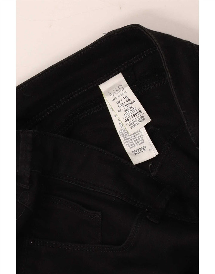 Marks & Spencer Damskie jeansy Bootcut UK 16 Large W34 L26 Czarna bawełna
