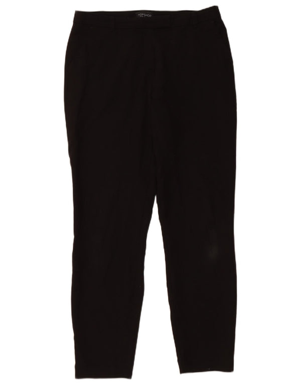 Damskie spodnie garniturowe Topshop UK 10 Small W30 L28 Czarny poliester