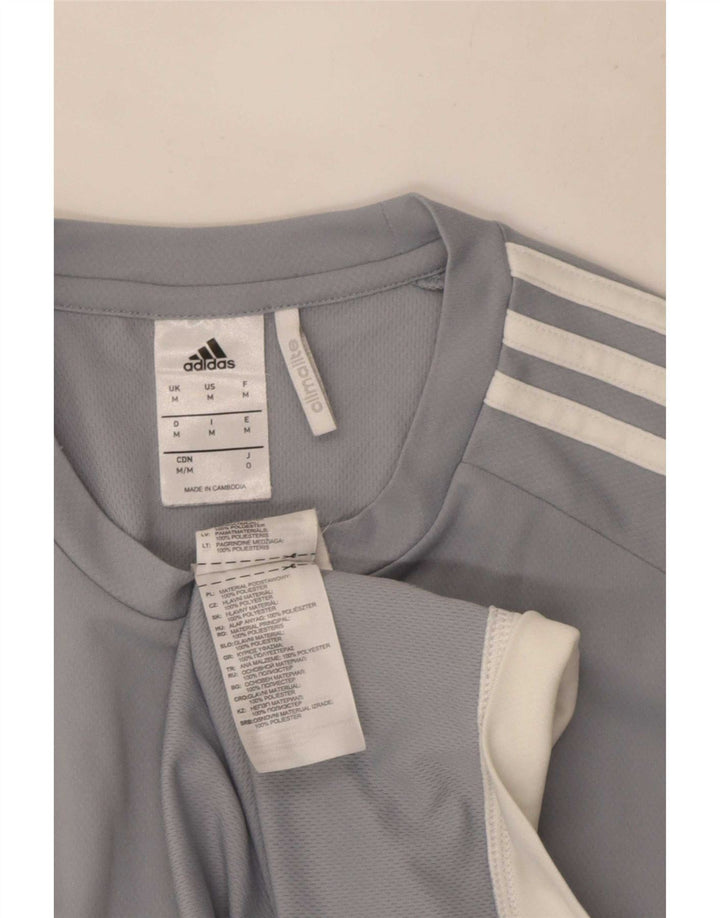 Adidas Męska koszulka Climalite Top z poliestru w kolorze średnioszarym