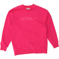 ADIDAS Womens Oversized Graphic Sweatshirt Jumper UK 12 Medium Pink Cotton Vintage Adidas and Second-Hand Adidas from Messina Hembry 