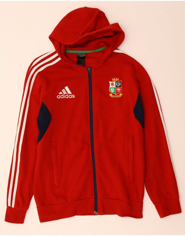 Męski sweter z kapturem i zamkiem błyskawicznym Adidas UK 36/38 Small Red Cotton