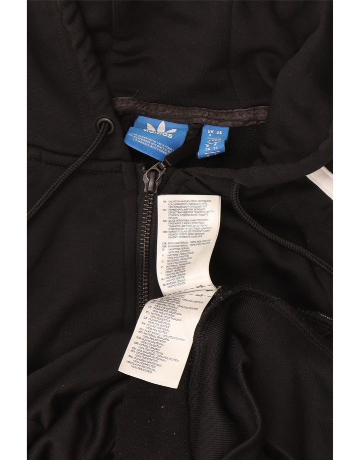 Damska bluza z kapturem i zamkiem błyskawicznym Adidas UK 8 Mały czarny poliester