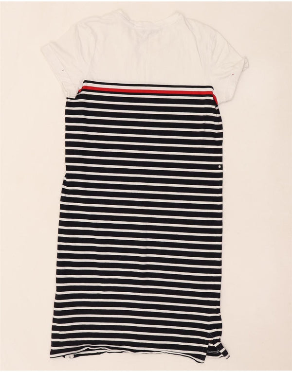 Damska sukienka t-shirtowa Tommy Hilfiger UK 10 w małe czarne paski, bawełniana