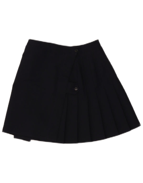 Vintage Womens Mini Pleated Skirt UK 10 Small Navy Blue