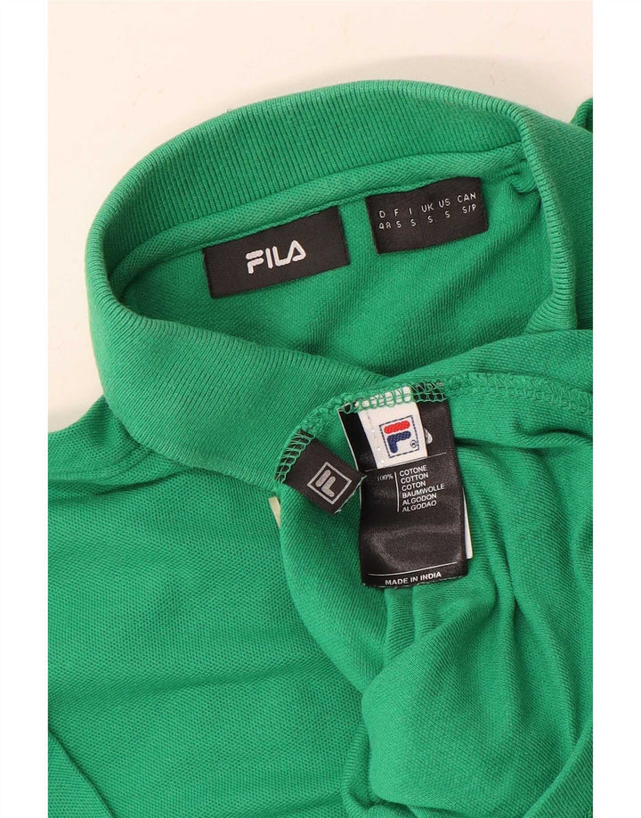 Męska koszulka polo Fila, mała, zielona, bawełniana