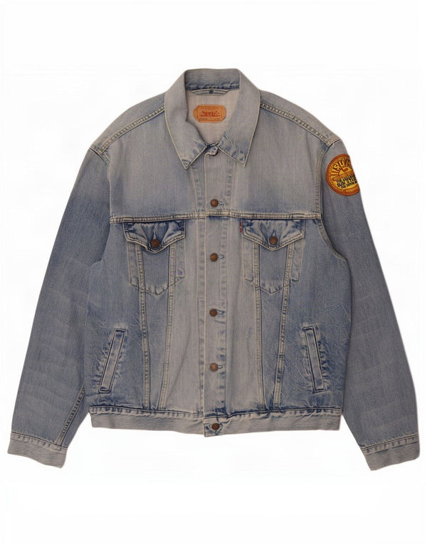 Męska kurtka dżinsowa Levi's Acid Wash Graphic UK 42 XL, niebieska bawełna