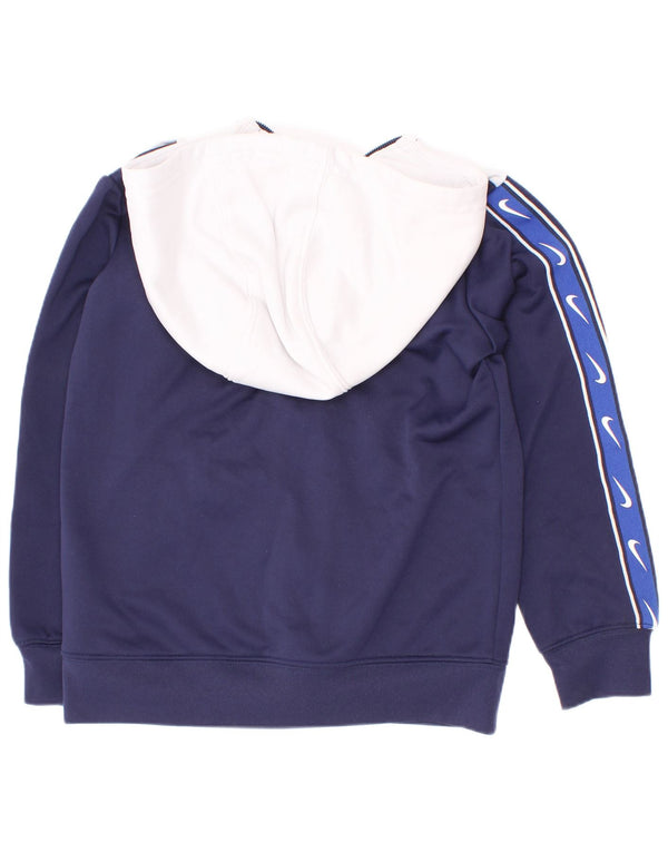 Chłopięcy sweter z kapturem Nike Dri Fit, zapinany na zamek, 4-5 lat, mały, granatowy, z blokami kolorów