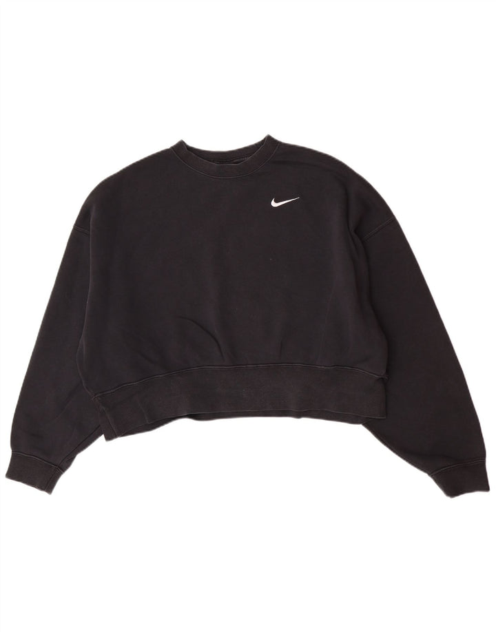 Damska bluza dresowa Nike Crop Oversize UK 10, mała, czarna, bawełniana