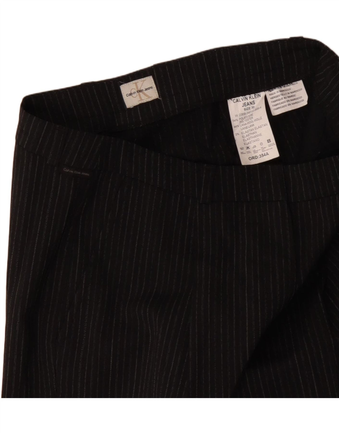 Damskie proste spodnie chino CALVIN KLEIN W30 L31 Szary poliester w paski