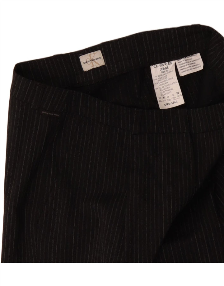 Damskie proste spodnie chino CALVIN KLEIN W30 L31 Szary poliester w paski