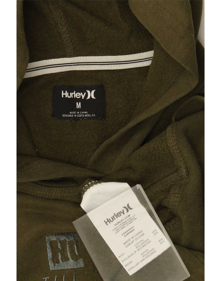 Męski sweter z kapturem Hurley z grafiką, średniej wielkości bawełna khaki