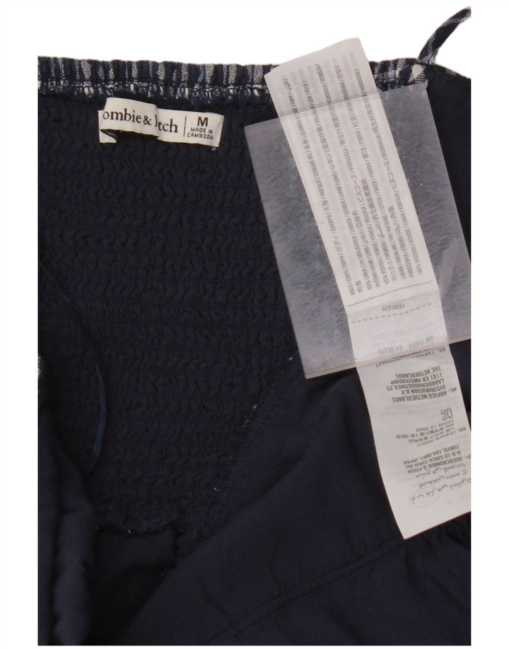 ABERCROMBIE & FITCH Womens Playsuit UK 12 Medium Navy Blue Check