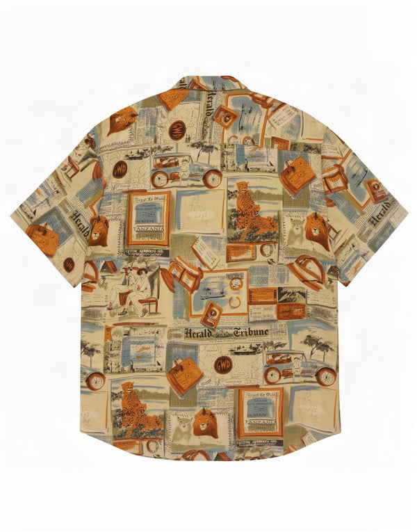 Vintage Mens Graphic Shirt Size 43/44 XL Multicoloured Patchwork