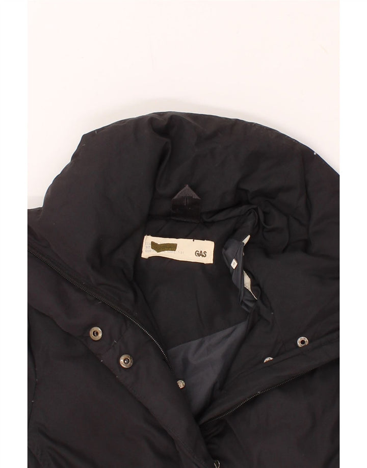 GAS Womens Padded Coat UK 14 Medium Black Polyester Vintage Gas and Second-Hand Gas from Messina Hembry 