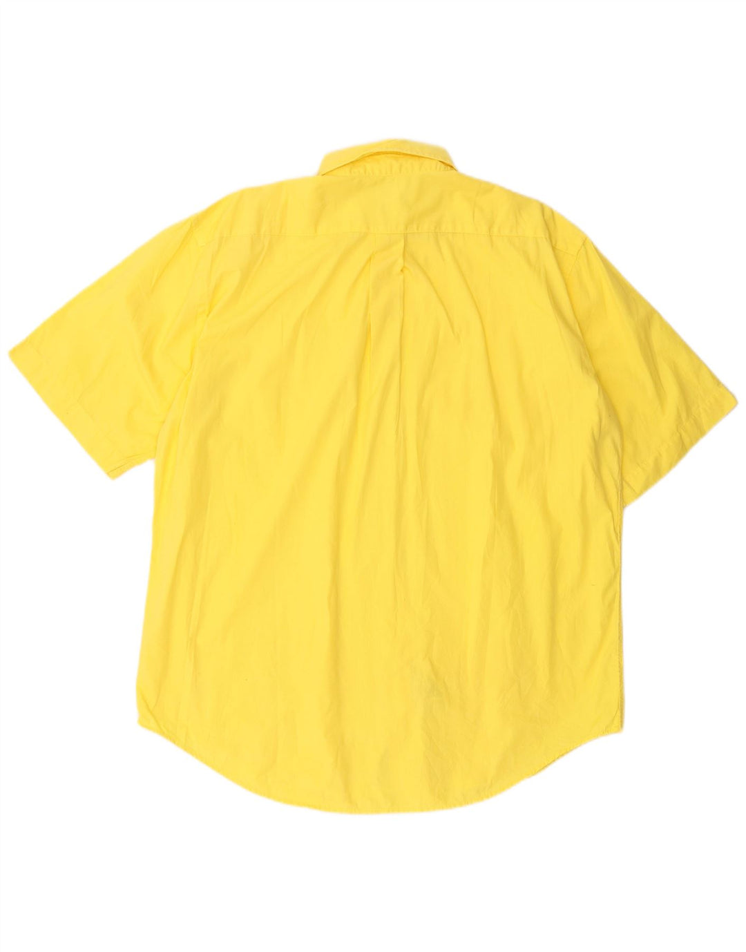 Koszula męska z krótkim rękawem BENETTON XL, żółta, bawełniana