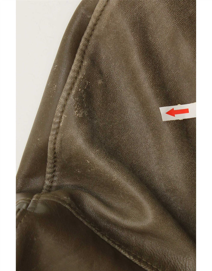 Męska skórzana kurtka bomber w stylu vintage, UK 38, średni khaki