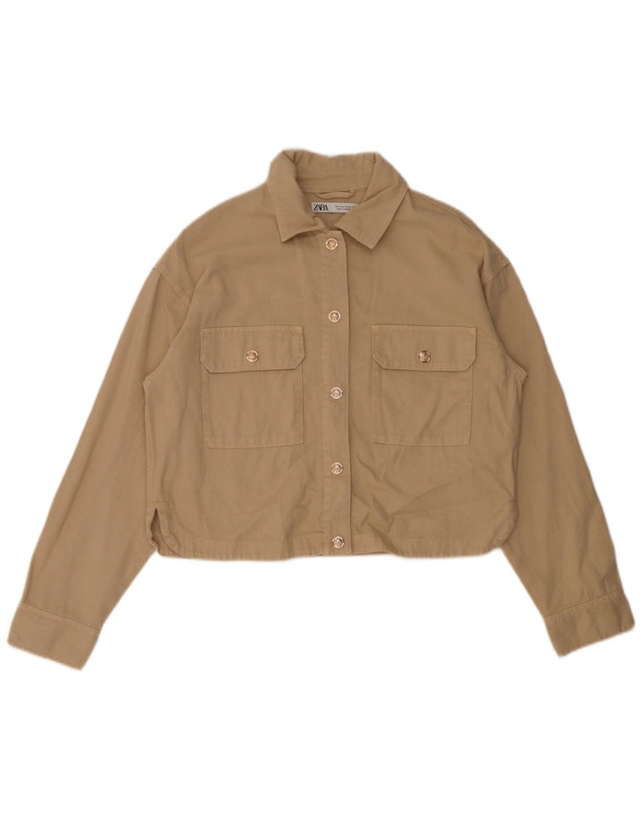 Damska kurtka bomberka Zara Oversize UK 10, mała, beżowa, bawełniana