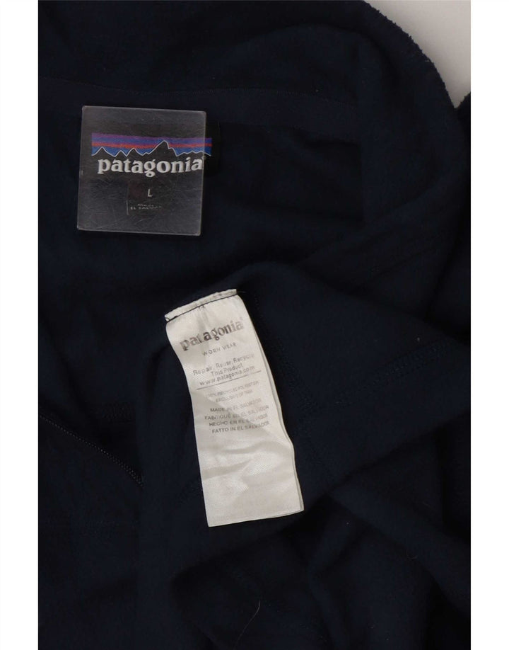 Męski sweter Patagonia z zamkiem błyskawicznym i dużym granatowym poliestrem