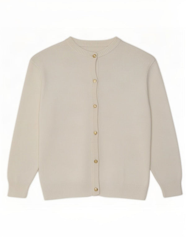 Sweter damski w stylu vintage, UK 16, duży, biały, bawełniany