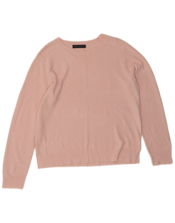 Marks & Spencer Damski sweter z dekoltem w łódkę UK 16, duży, różowy, akrylowy
