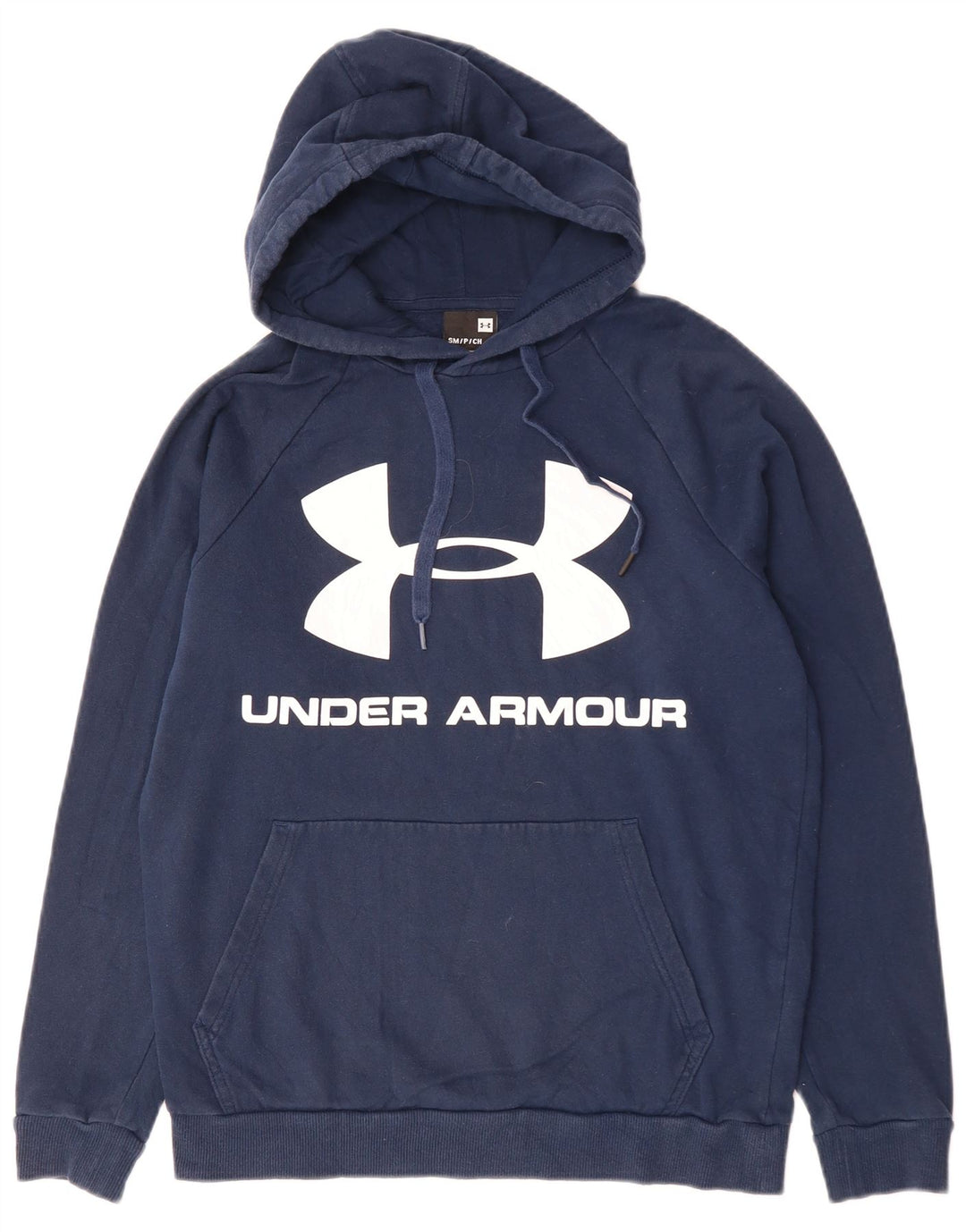 Męski sweter z kapturem i grafiką UNDER ARMOUR, mały, granatowy, bawełniany