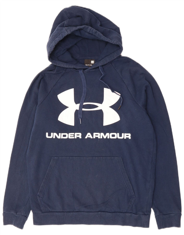 Męski sweter z kapturem i grafiką UNDER ARMOUR, mały, granatowy, bawełniany