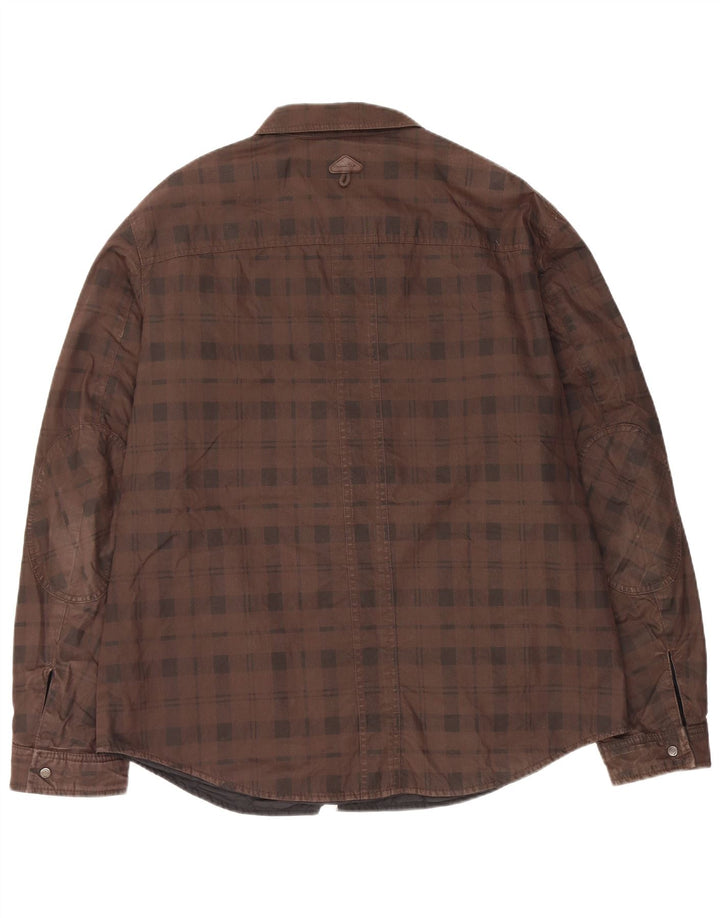 Dwustronna koszula męska Massimo Dutti, 2XL, brązowa, nylonowa kratka