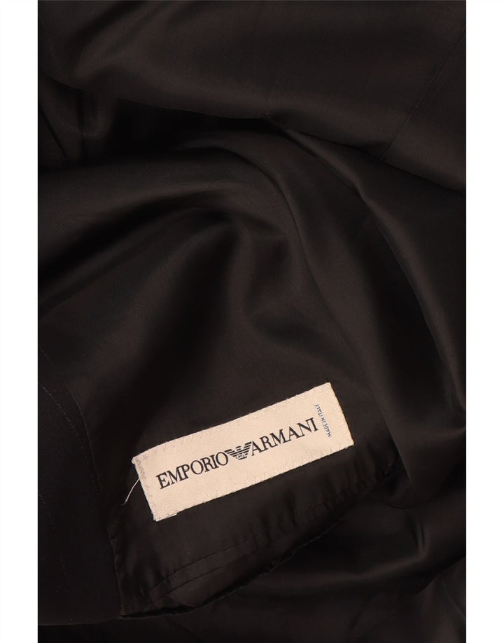 Męska marynarka Emporio Armani zapinana na 3 guziki IT 48 w średnie czarne prążki