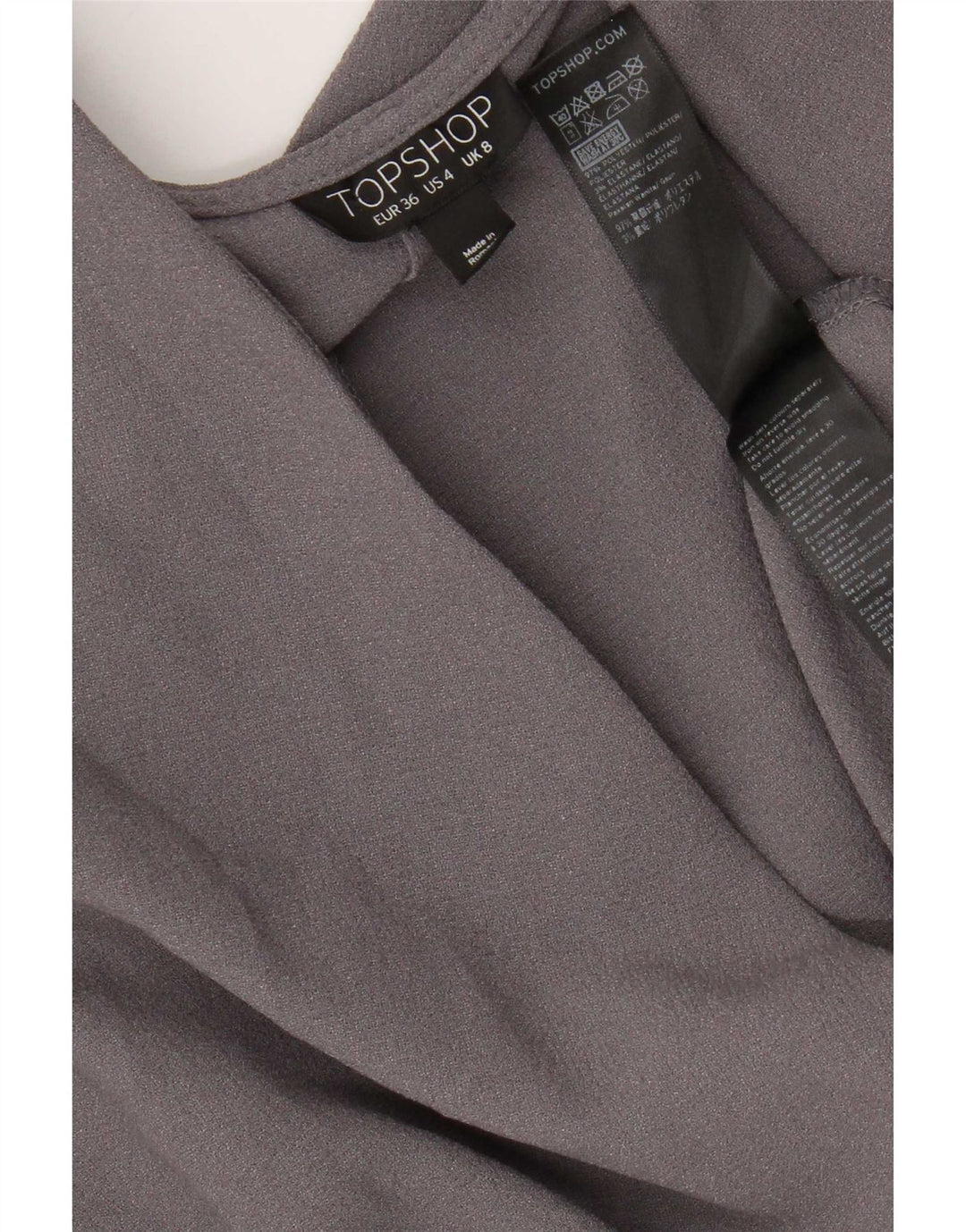 Damska sukienka kopertowa Topshop Batwing UK 8, mała, szary poliester