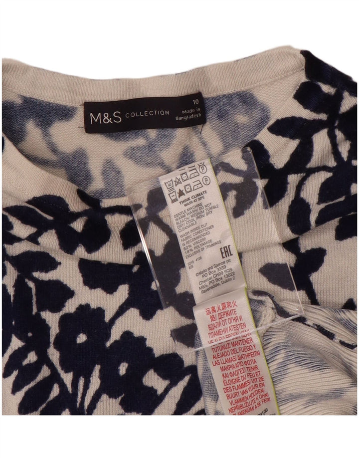MARKS & SPENCER Womens Boat Neck Jumper Sweater UK 10 Small Navy Blue