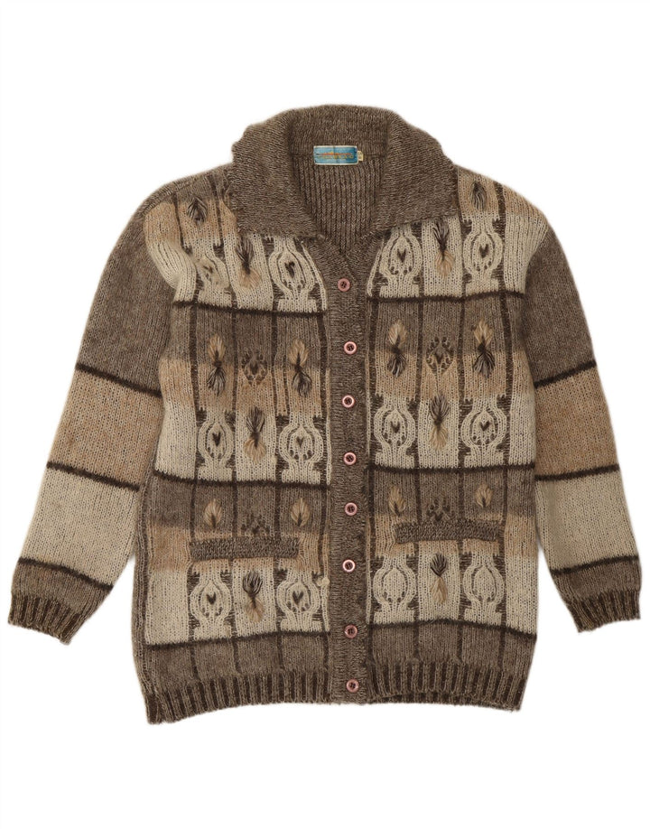 Sweter damski w stylu vintage IT 54 3XL Szary geometryczny