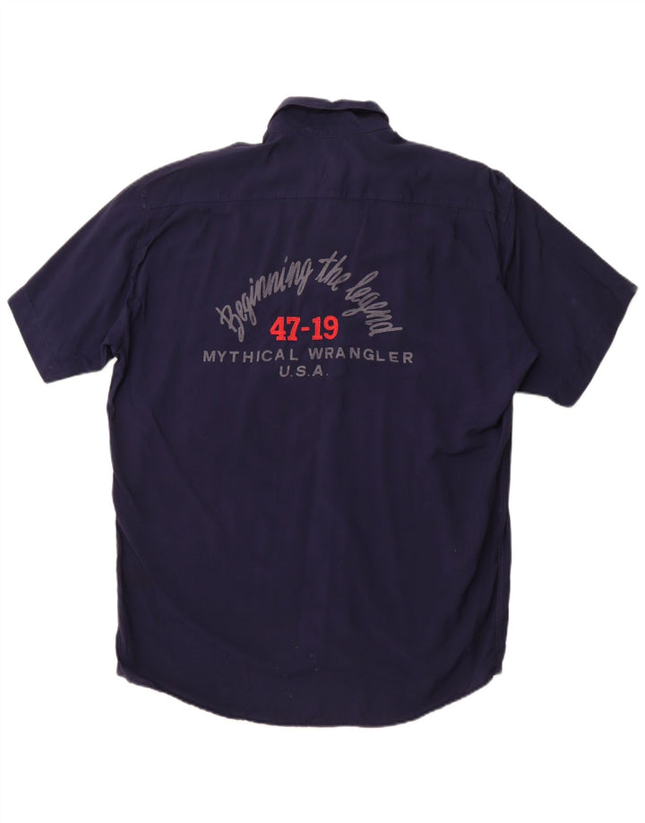 Koszula męska z krótkim rękawem WRANGLER, duża, granatowa