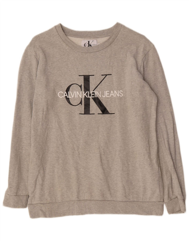 Damska bluza Calvin Klein Jeans UK 14, średnioszara, nakrapiana