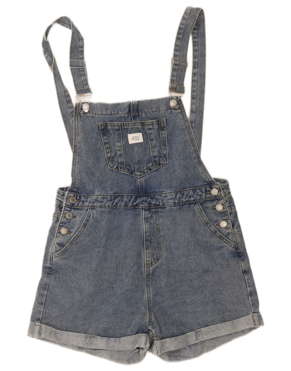 Vintage damskie ogrodniczki jeansowe szorty W34 duże niebieskie