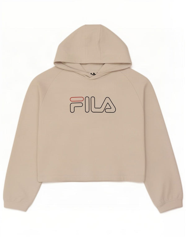 Dziewczęcy sweter z kapturem Fila z grafiką 13-14 lat, biała bawełna