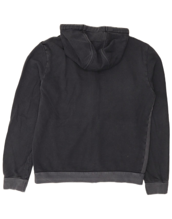 Męski sweter z kapturem Emporio Armani, duży, czarny, z blokami kolorów, bawełniany