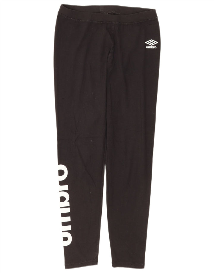 Damskie legginsy UMBRO Crop Graphic UK 12, średnia czarna bawełna
