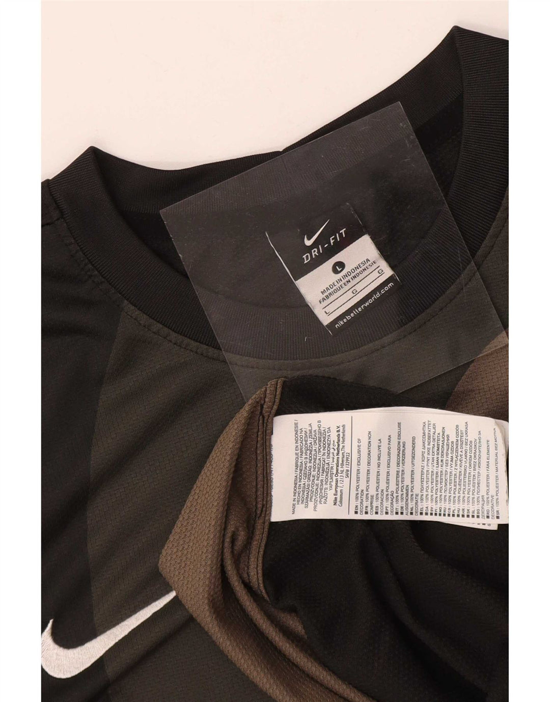 Męska koszulka Nike Dri Fit z grafiką, długim rękawem, dużym czarnym poliestrem