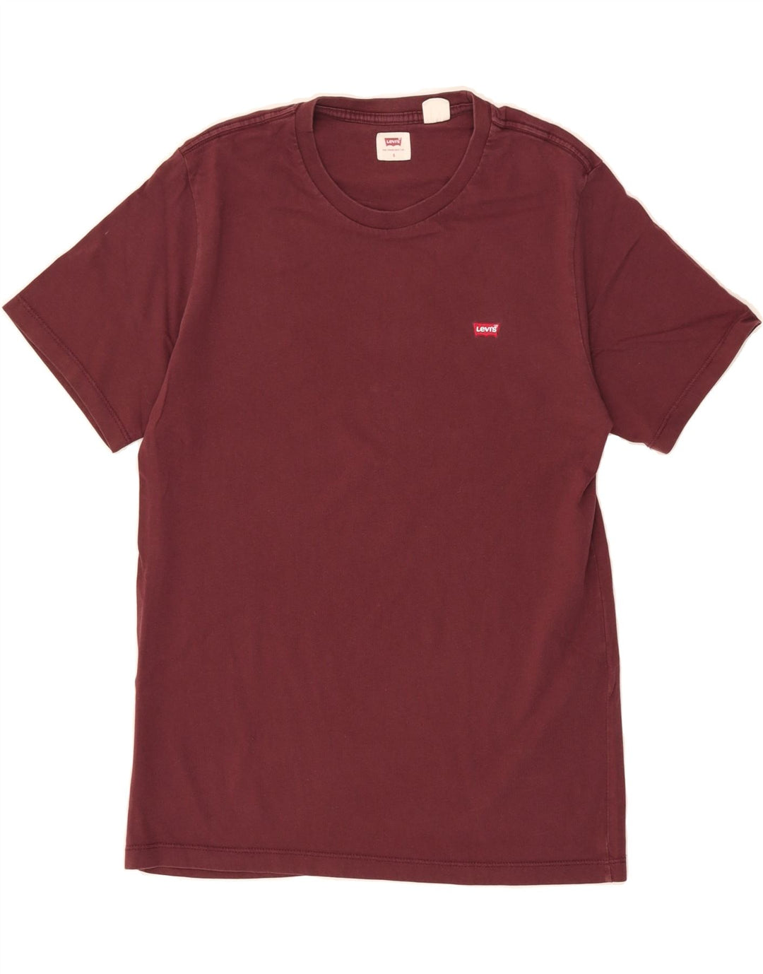 LEVI'S Mens T-Shirt Top Small Maroon Cotton Classic Vintage Levi's and Second-Hand Levi's from Messina Hembry 