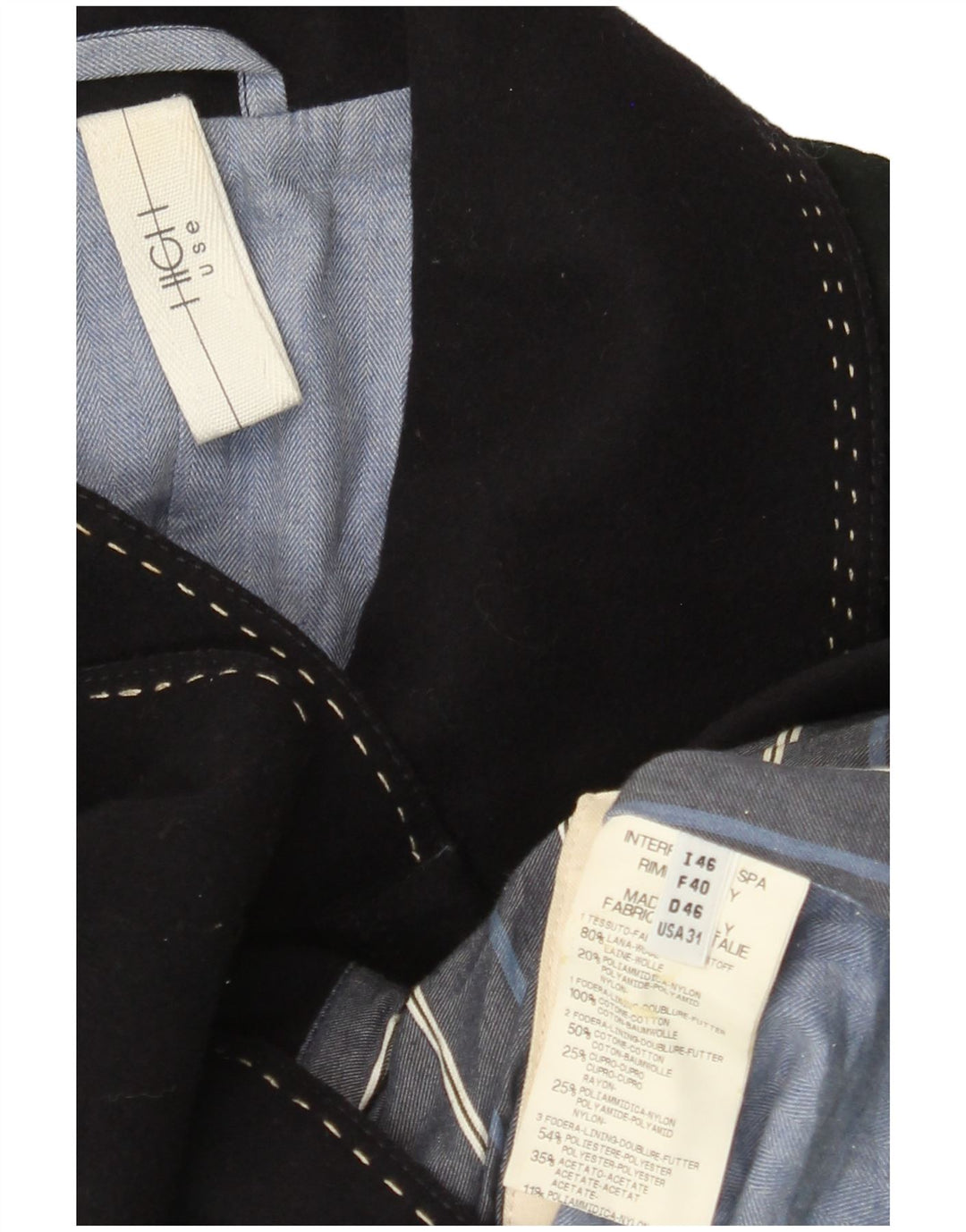 VINTAGE Męski płaszcz grochowy IT 46 Mały granatowy wełniany