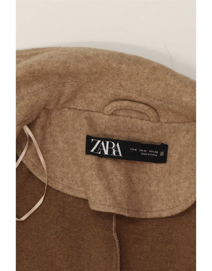 Zara damski dwurzędowy utility gilet UK 12 średni beżowy poliester