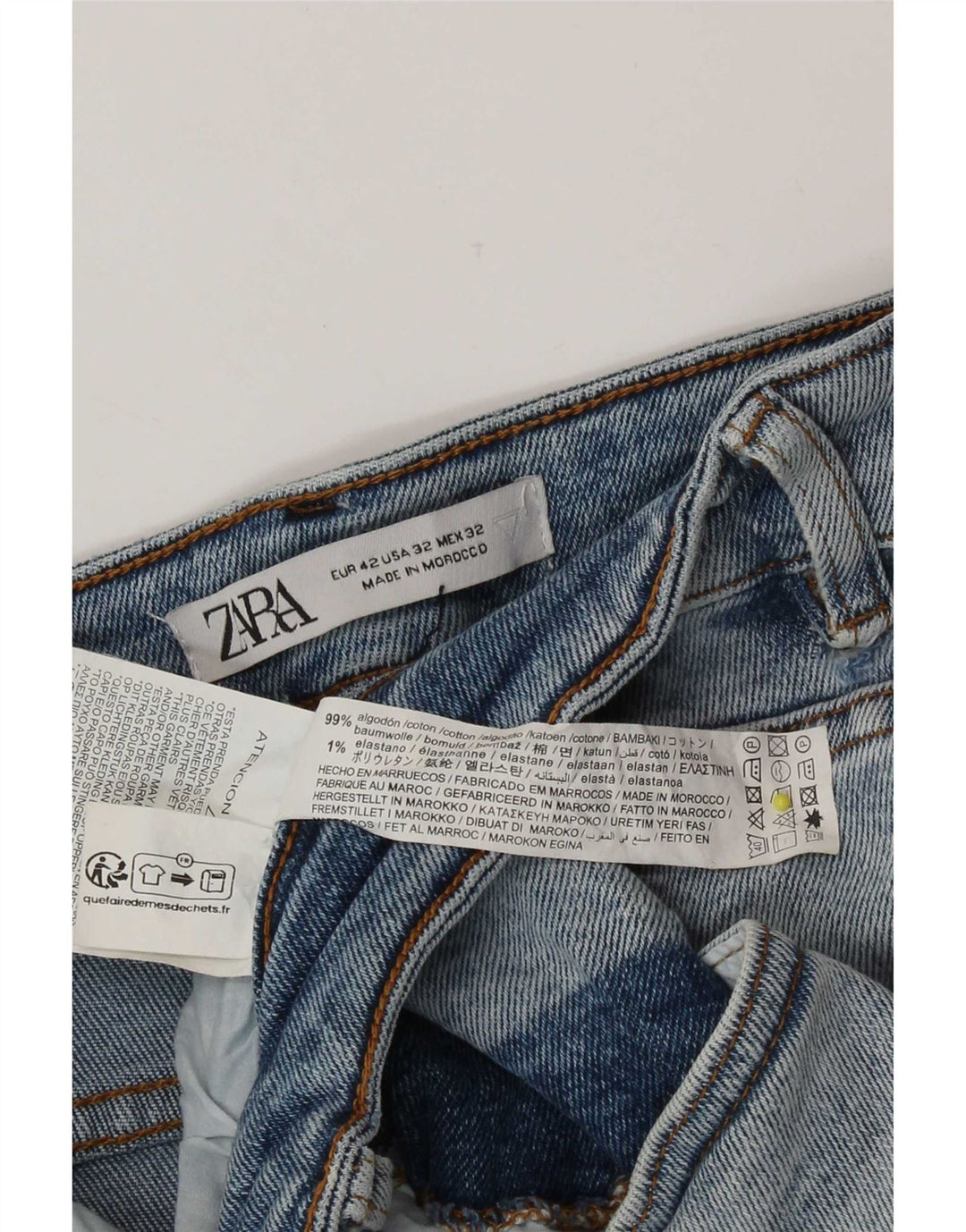 Męskie spodenki jeansowe Zara EU 42 Large W32, niebieska bawełna