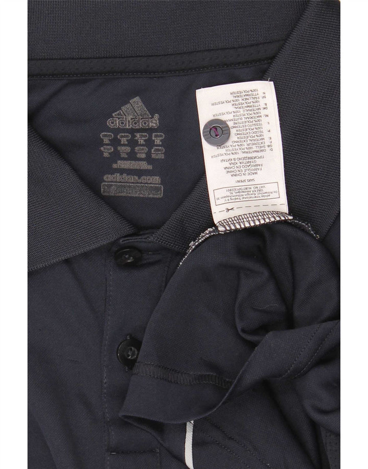 Męska koszulka polo Adidas Climacool XL granatowa, z blokami kolorów, poliestrowa