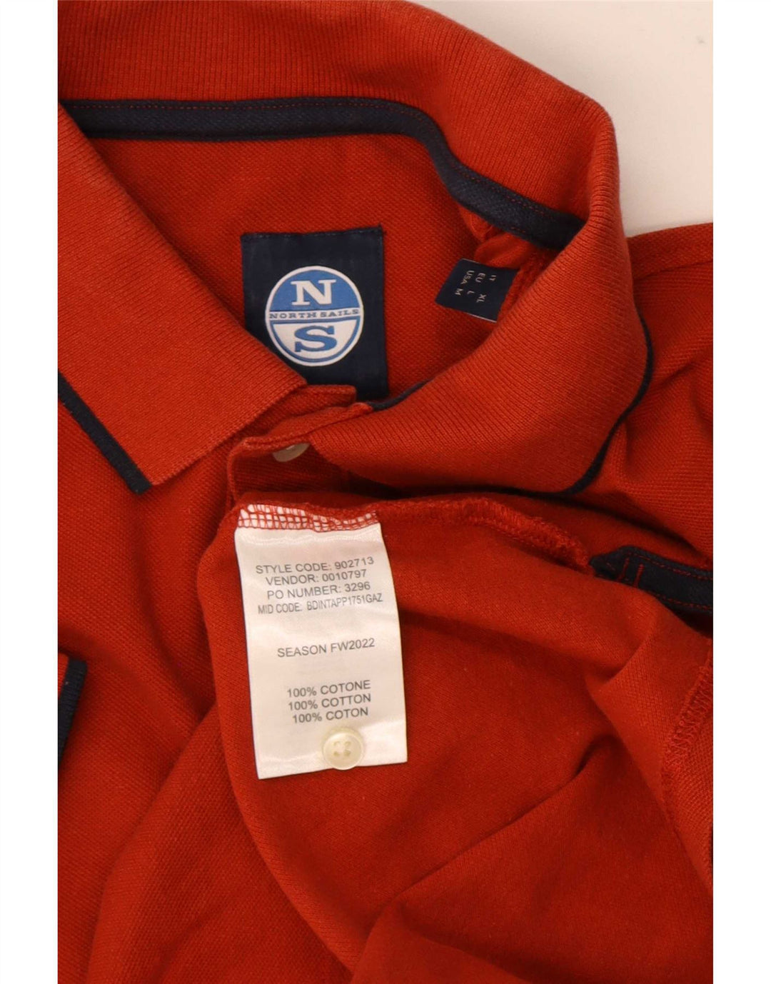 Męska koszulka polo North Sails, średnia, pomarańczowa, bawełniana