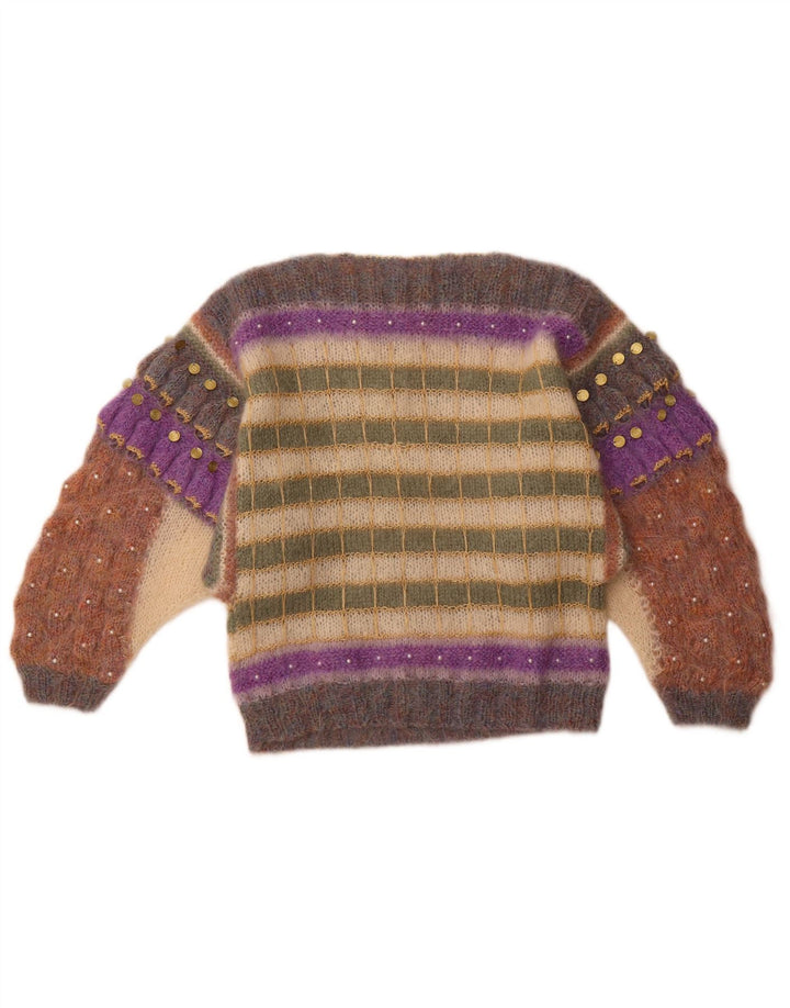 FIONA MACLEOD Damski sweter z dekoltem w łódkę, UK 14, średni, wielokolorowy