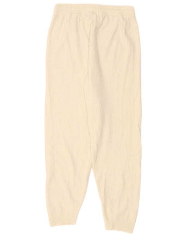Benetton Womens Tracksuit Trousers Joggers UK 14 Large Off White Polyamide